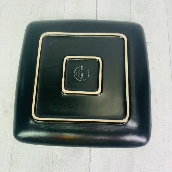 Home Target TAMARASK Red Blocks Black Coupe Square Stoneware Dinner Plates Set 2 - Picture 3 of 13